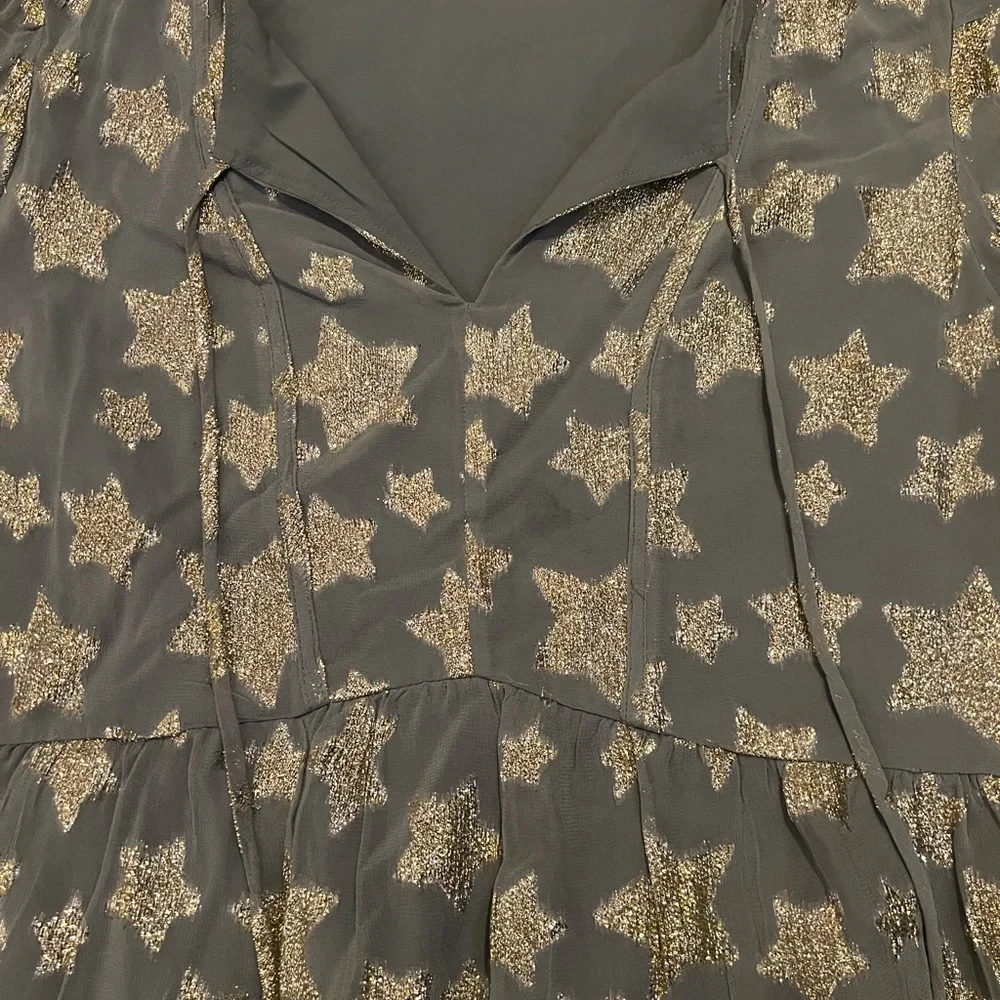 LOFT Shimmer Gold Star Dress - Picture 5 of 6